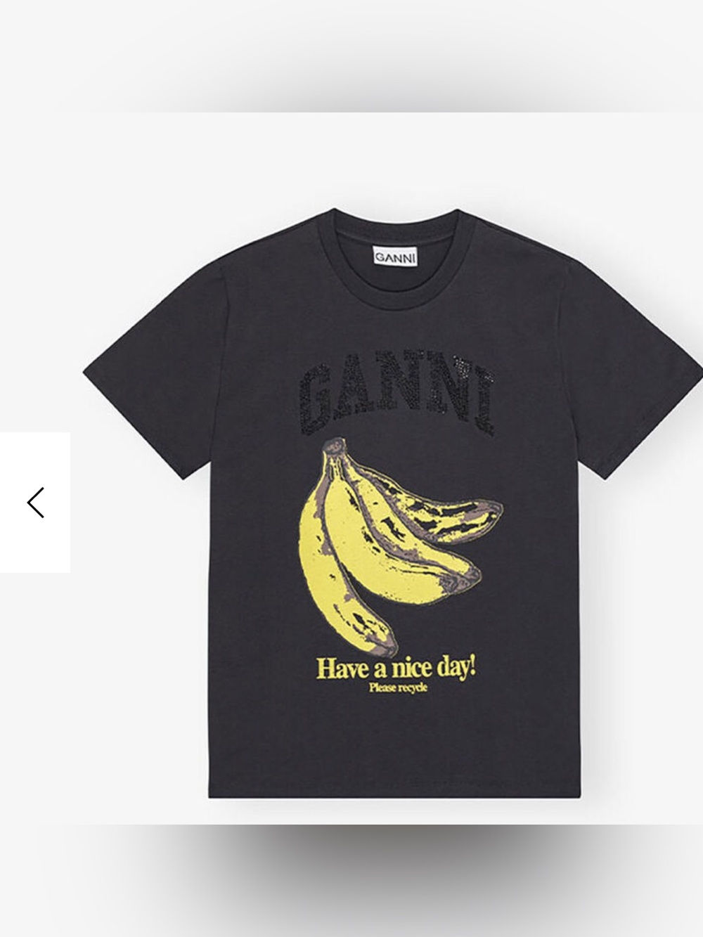 Ganni Black Banana Graphic T-shirt
